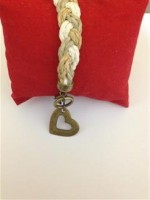 Pulseira Trançada (Bege) - Ouro-Velho